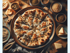 Насладитесь восхитительными вкусами палестинских лепешек, украшенных ароматным заатаром, сливочным сыром или мясом – идеальное угощение на завтрак! Лучше всего подавать свежими. Храните остатки в герметичном контейнере до 2 дней. Разогревайте в духовке для лучших результатов.