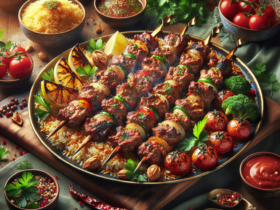 Duik in de rijke smaken van de Palestijnse keuken met deze sappige gegrilde vleesspiesjes, perfect voor bijeenkomsten en speciale gelegenheden. Het beste vers van de grill. Overgebleven kunnen tot 3 dagen in een luchtdichte container in de koelkast worden bewaard.