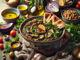 Ervaar de rijke, rokerige smaken van deze traditionele Palestijnse auberginedip, perfect voor bijeenkomsten en vieringen. Bewaar in een luchtdichte container in de koelkast tot 5 dagen. Serveer koud of op kamertemperatuur.